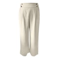 thumbnail image 1 of Lixiuxyad Business Casual Pants High Waist Flowy Casual Trousers Solid Color Long Pants With Dragging Hem For Everyday Comfort And Elegant Style Beige, 1 of 4