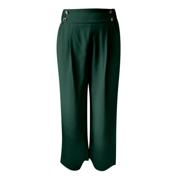 Lixiuxyad Business Casual Pants High Waist Flowy Casual Trousers Solid Color Long Pants With Dragging Hem For Everyday Comfort And Elegant Style Green