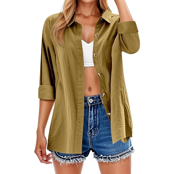Lixiuxyad Button down Shirt Dress Long Sleeve for Women Trendy Women’s Casual Long Sleeve Cardigan Shirts For Everyday Wear For Spring Summer And Fall Ideal For Pairing With Jeans And Relaxed