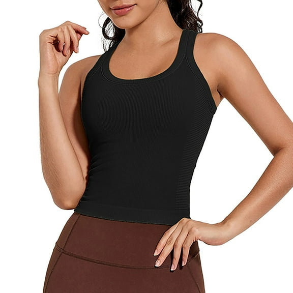 Lixiuxyad Camisole Casual Tanks Seamless Sports Tank With Narrow Racerback And Bust Design(Black M)