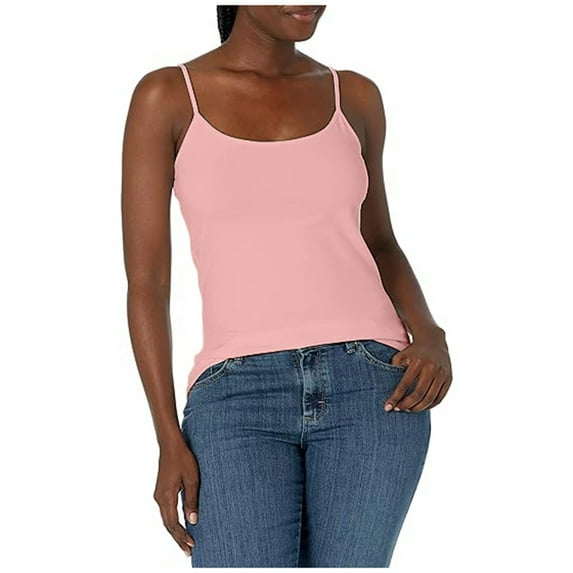 Lixiuxyad Camisole Casual Tanks Women's Solid Color Elastic Inner Layer With Thin Chest Pad Can Be Worn On The Outside As A Base Shirt With A Camisole Vest(Pink XXXL)