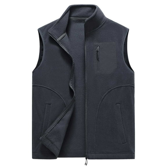 Lixiuxyad Casual Loose Men And Women Solid Casual Stand Up Collar Vest Sleeveless Jacket Gray