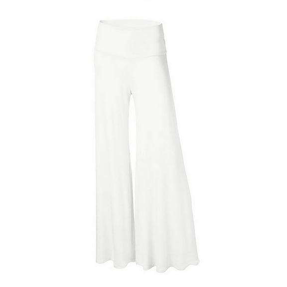 Lixiuxyad Casual Pants for Women Ladies Fashion Sexy Elastic Comfortable High Waist Casual Wide Leg Trousers White