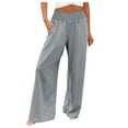 thumbnail image 1 of Lixiuxyad Casual Sweatpants Womens Wide Leg Pants Summer Casual High Waisted Palazzo Pants Baggy Beach Trousers With Pocket Gray, 1 of 6