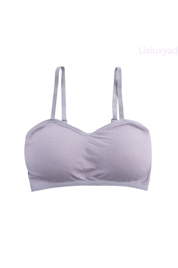 Casual Tank Tops Seamless Thread Beautiful Back Tube Top Cross Strap Base Underwear,Gray
