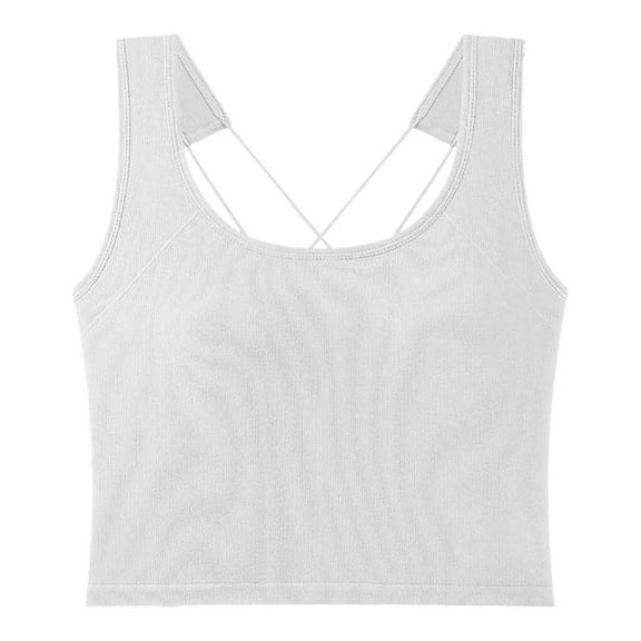 Lixiuxyad Casual Tank Tops Women's Chest Padded Vest Camisole Short Top Summer Base Shirt High Waist Inner Layer