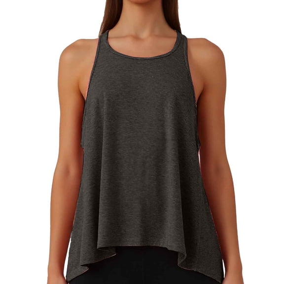 Lixiuxyad Casual Tops Tee Women Solid Sleeveless Sports Vest Training Running Fitness Top Pullover Loose Yoga Blouse,Gray M