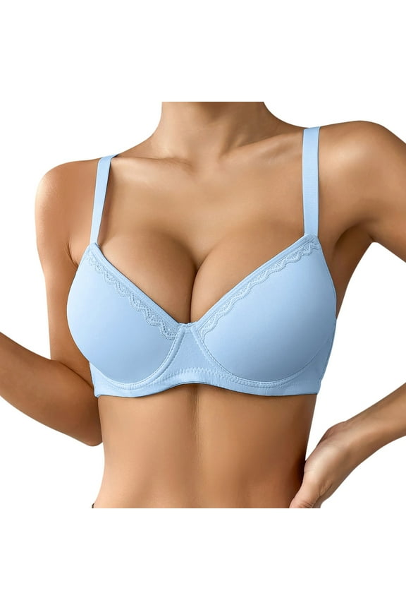Comfort Bras Women's Thin Solid Color Comfortable Breathable Push Up Bra With Underwire Triple Bra