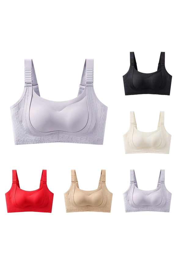 Comfort Everyday Bras Seamless Underwire Comfortable Full Cup Bra Hot Off The Shelf Bra,Red