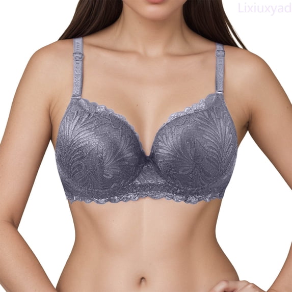 Lixiuxyad Comfortable And Transparent Shoulder Strap Cordless Backless Spongeless With Convertible Shoulder Straps,Bras for Women Gray 75C