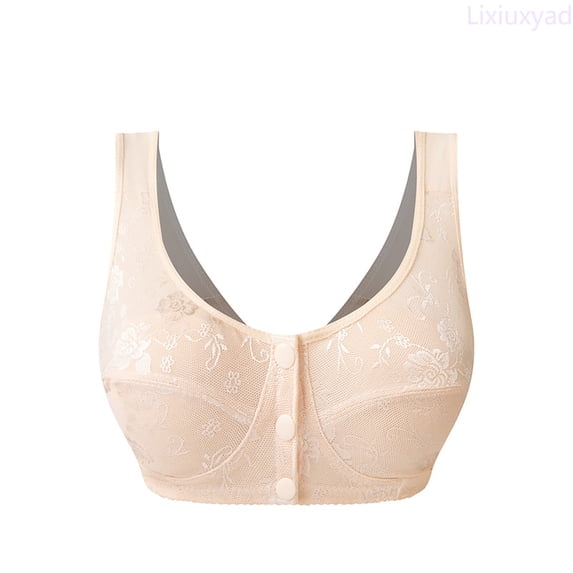 Lixiuxyad Comfortable Front Closure Bra For Women Vest Style Underwear For Elderly Ideal For Casual Wear All Seasons,Bras for Women Beige 36