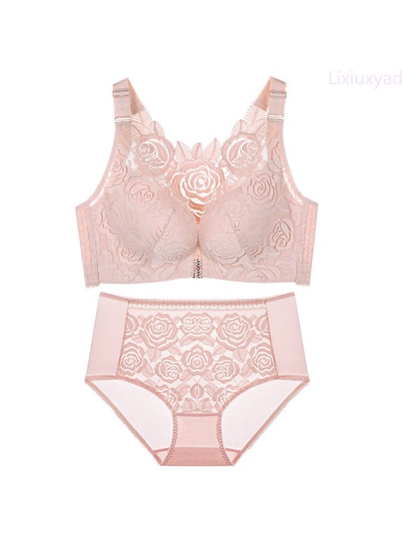 Comfortable Plus Thin Side Beauty Back Shining No Steel Ring Wrapping Bra,Bras for Women Pink 42