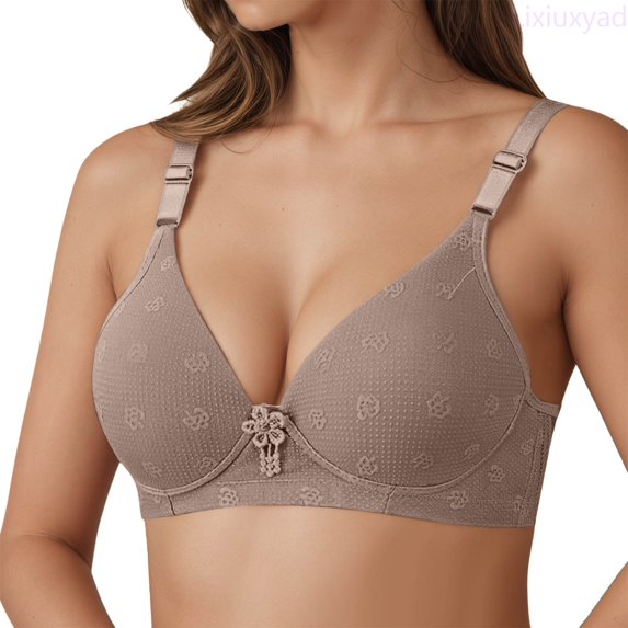 Lixiuxyad Comfortable V Neck Bra For With Cushioned Padding,Bras for Women Gray 40