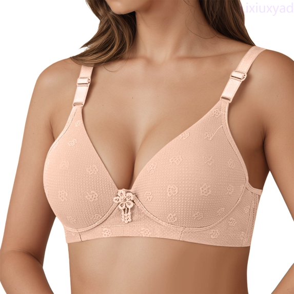 Lixiuxyad Comfortable V Neck Bra For With Cushioned Padding,Bras for Women Pink 42