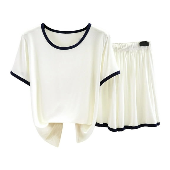 Lixiuxyad Comfy Shorts for Women plus Size Stylish Women's Pajama Sets For Everyday Comfort Soft And Breathable Short Sleeve And Shorts Sleepwear For Summer Relaxation For Lounging Or Sleeping