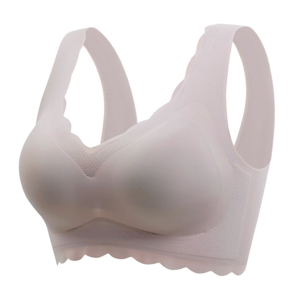 Lixiuxyad Compression Bra Women's Comfortable And Transparent Shoulder Strap Cordless Backless Spongeless With Convertible Shoulder Straps