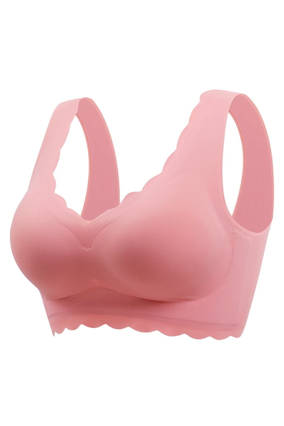 Compression Bra Women's Comfortable And Transparent Shoulder Strap Cordless Backless Spongeless With Convertible Shoulder Straps