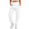 thumbnail image 1 of Lixiuxyad Cotton Linen Summer Pants Womens Daily Home Outdoor Elastic Waist Side Pockets Trousers Casual Workout Pants White, 1 of 5
