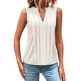 thumbnail image 1 of Lixiuxyad Crop Tank Tops For Women Women's Summer Fashion And Comfort Elegant Pleated V Neck Vest Top(White XL), 1 of 5