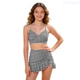 thumbnail image 1 of Lixiuxyad Cute Adjustable Strap Bikini With Removable Padding And Swim Skirt For Girls Two Piece Swimwear,2 Piece Bathing Suit Sizes 7-8 Years Black, 1 of 5
