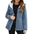 thumbnail image 1 of Lixiuxyad Down Jackets Packable Women's Winter Short Padded Coat Fleece Lined Thick Warm Jacket Outerwear Windproof Casual Coat For Cold Weather Blue, 1 of 5