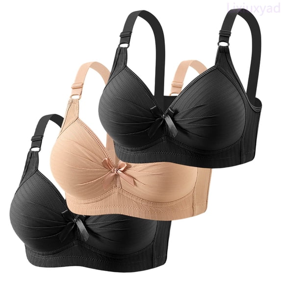 Lixiuxyad Elegant Bow Breathable Full Coverage Underwire Bra For Comfortable Support Everyday T Shirt Lingerie,Bras for Women White 36