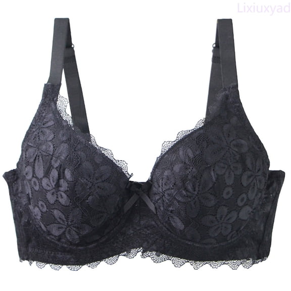 Lixiuxyad European Push Up Lace Bra For With Underwire Support And Comfortable Fit,Bras for Women Black 80E