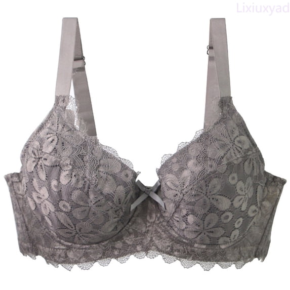 Lixiuxyad European Push Up Lace Bra For With Underwire Support And Comfortable Fit,Bras for Women Gray 95E