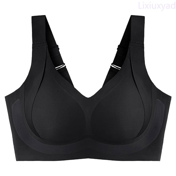 Lixiuxyad Everyday Bras Seamless Full Coverage Bra For Supportive Comfort Underwire Lift Side Smoothing,Black