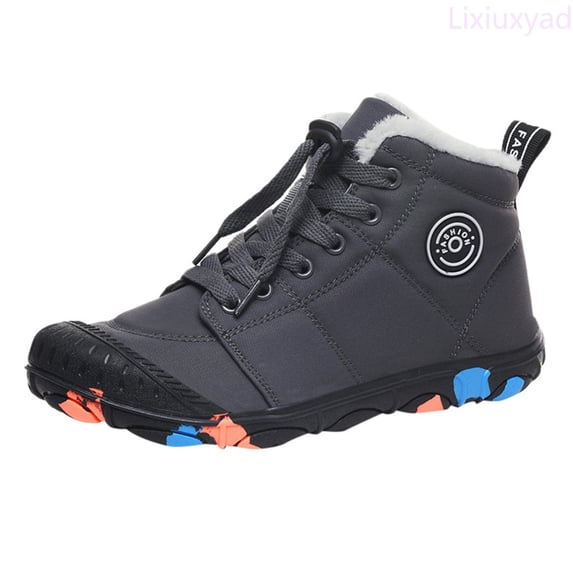 Lixiuxyad Fashion Autumn Children Boys Girls Sporsts Shoes Cotton Shoes Snow Boots Warm Thick Comfortable Lace Up Warm Boots Sizes 1(Big Kid 9-9.5 Years)