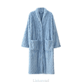 thumbnail image 1 of Lixiuxyad Fleece Bathrobe Long Kimono Robe With Collar And Button Closure For Home Loungewear Womens Pajama Sets L, 1 of 4