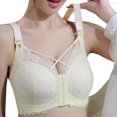 thumbnail image 1 of Lixiuxyad Front Closure Bras For Full Coverage Plus Size Wireless Comfort Support Underwire Back Design,Bras for Women Yellow 44, 1 of 5
