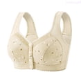 thumbnail image 1 of Lixiuxyad Front Closure Bras For Plus Size Wireless Comfort Demi Cup Lightweight Everyday T Shirt Bra With Support And Lift,Bras for Women Beige 0XL, 1 of 3