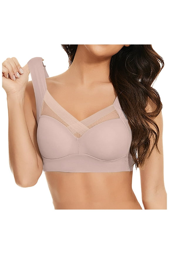Front Closure Wireless Bras for Women Women's Large Strapless Lace Tank Top Underwear Thin Side Fold Side Gather Adjustable Bra