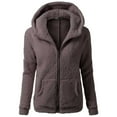 thumbnail image 1 of Lixiuxyad Fuzzy Fleece Hooded Coat Fleece Jacket Womens Sherpa Jacket Long Sleeve Zip Up Coat Winter Hooded Jacket Brown, 1 of 4