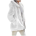 thumbnail image 1 of Lixiuxyad Fuzzy Fleece Jacket Women Full Zip Casual Warm Winter Jacket with Hood Trendy Fluffy Sweater Outwear White, 1 of 3