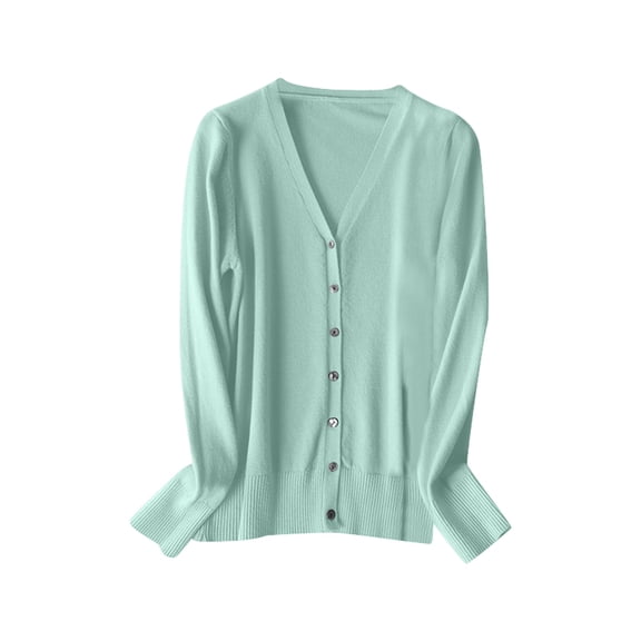 Lixiuxyad Fuzzy Sweater Cardigan Women Women's V Neck Knitted Cardigan Sweater Long Sleeve Spring Autumn 2025 Fashion Lightweight Layering Top