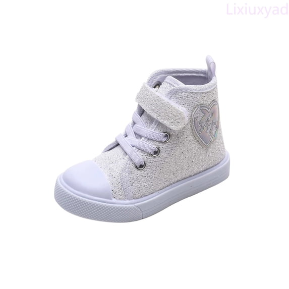 Lixiuxyad Girls Canvas Sneakers High Top Casual Shoes For Toddlers Non Lightweight Shoes With Detail For Everyday Wear Sports Sneakers Sizes 6.5(Toddler 15-18 Months)