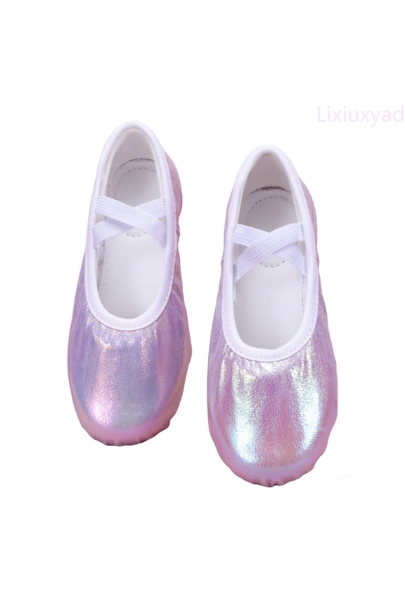 Girls Glitter Satin Ballet Dance Shoes Soft Sole Flexible Cat Performance Sneakers For Toddlers Kids Princess Flats Shoes Sizes 9(Little Kid 3-3.5 Years)