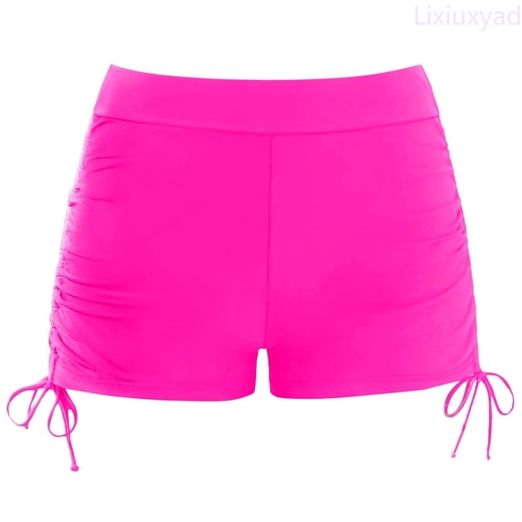 Lixiuxyad Girls Solid Color Swim Bottoms High Waist Swimwear Shorts Comfortable Stretchy Swim Shorts For Toddler Kids,Swim Shorts for Beach Summer Sizes 11-12 Years Pink