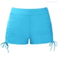 thumbnail image 1 of Lixiuxyad Girls Solid Color Swim Bottoms High Waist Swimwear Shorts Comfortable Stretchy Swim Shorts For Toddler Kids,Swim Shorts for Beach Summer Sizes 5-6 Years Blue, 1 of 4