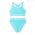 thumbnail image 1 of Lixiuxyad Girls Swimsuit Double Stretchy Strap High Waist Sport Swimwear Color Block 2 Piece Swimsuits Set,Sizes 5-6 Years, 1 of 5