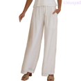 thumbnail image 1 of Lixiuxyad High Waist Pants Women's Solid Color Casual Women's Loose Trousers,White, 1 of 4