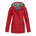 thumbnail image 1 of Lixiuxyad Jacket for Women And Winter Women's Windbreaker Checkered Hooded Three In One Two Piece Set Outdoor Mountaineering Suit Jacket And Windbreaker Red, 1 of 2