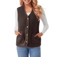 thumbnail image 1 of Lixiuxyad Jacket for Women Women's Autumn And Winter And Thick Imitation Lamb Wool Vest Warm Vest Brown, 1 of 5