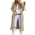 thumbnail image 1 of Lixiuxyad Jacket for Women Women's Open Front Long Trench Coats Long Sleeve Slim Casual Pockted Windproof Overcoat With Belt Yellow, 1 of 5