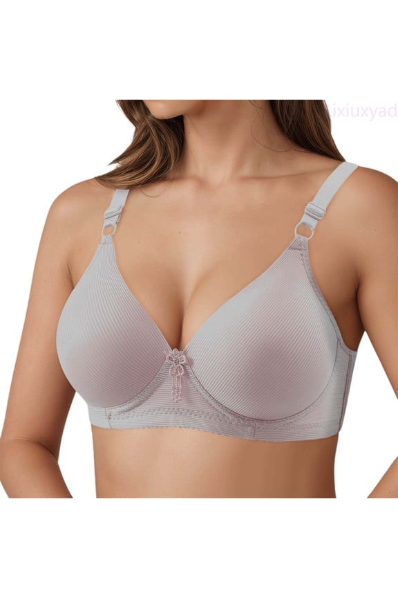 Jacquard Bra Thin Cup Middle And Elderly Underwear Plus Size In Stock Bras Without Underwire,Bras for Women Purple 42
