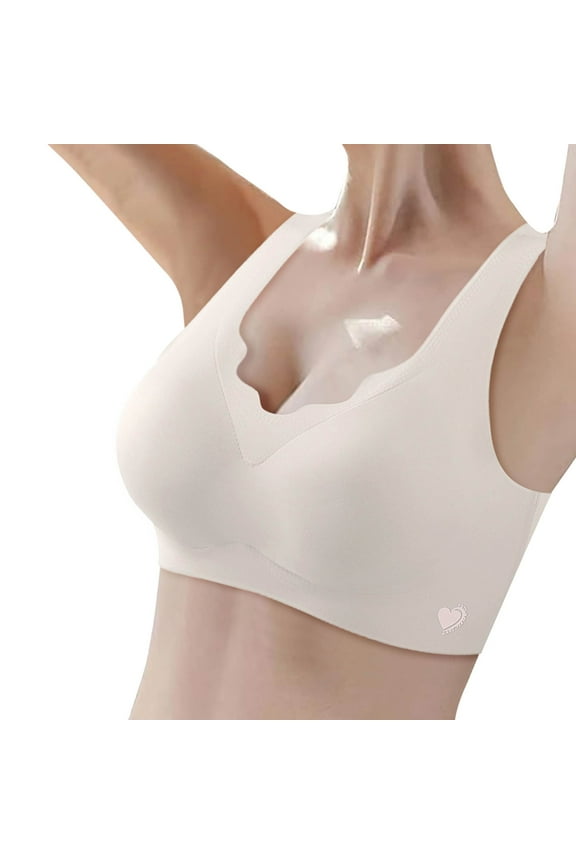 Keyhole Bra Women's Thin Seamless Vest Soft Support Large Chest Small Half Fixed Cup Breathable Bra