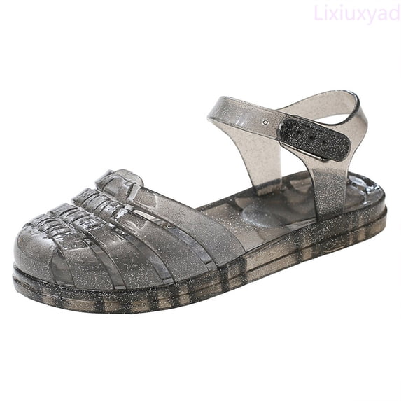 Lixiuxyad Kids Girl Jelly Sandals Girls Closed Toe Princess Summer Dress Shoes Beach Flat Sandals Girls Sandals Sizes 9(Little Kid 2.5-3 Years)