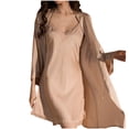 thumbnail image 1 of Lixiuxyad Ladies Summer Nightgowns Women's Satin Sexy Dressing Gown With Nightdress Two Piece Sleepwear Bathrobe Short Negligee Set Silk, 1 of 4
